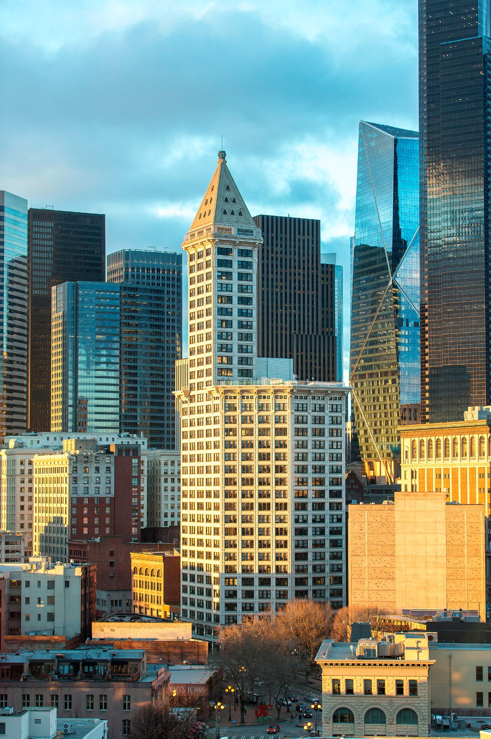 Smith Tower in Seattle was the tallest building west of the Mississippi River when it opened in 1914; today, it is dwarfed by some of its neighbors, but a recent renovation has given new life to the beloved landmark.