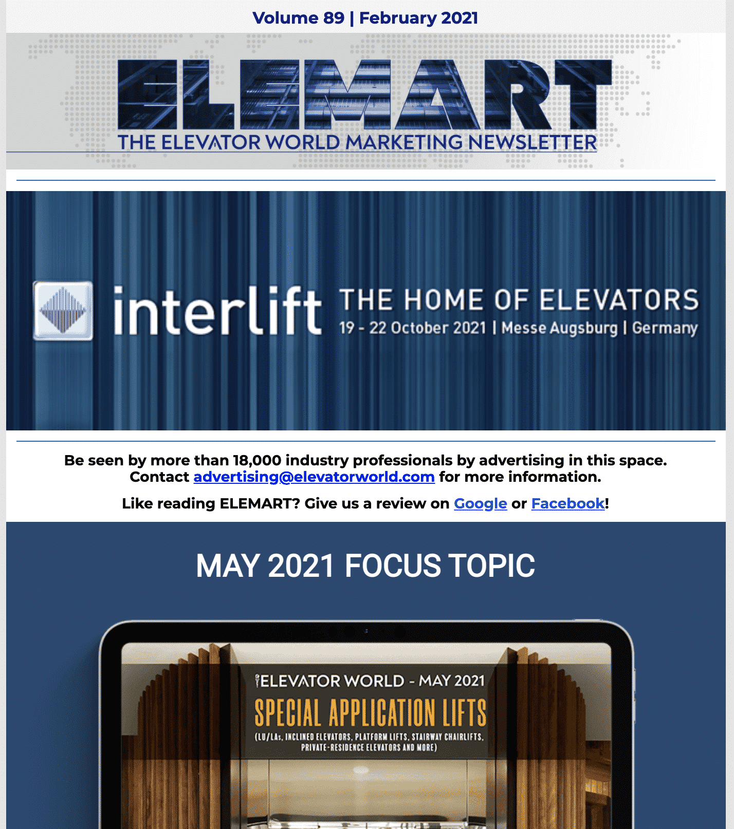 Newsletters Elevator World