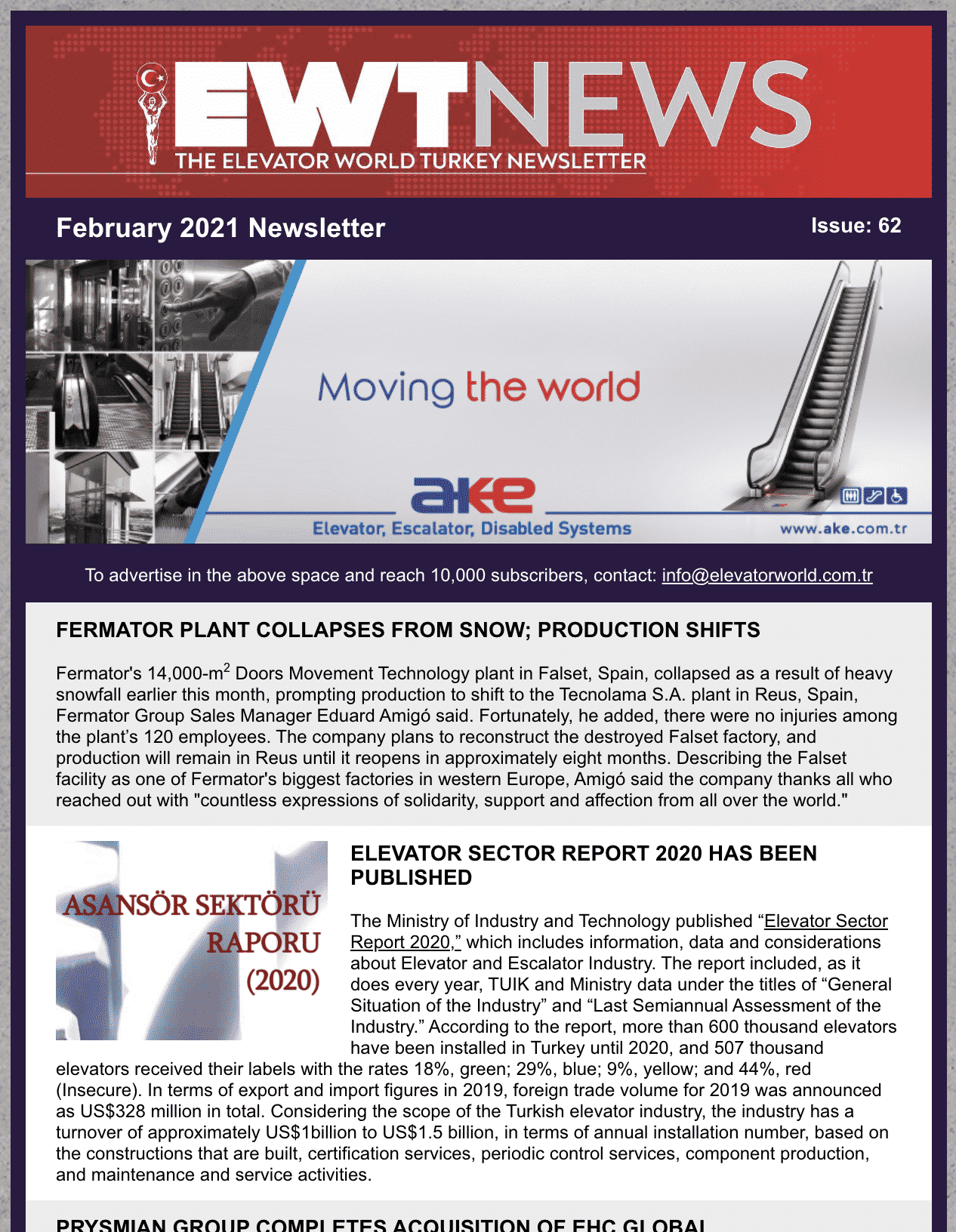 Newsletters Elevator World