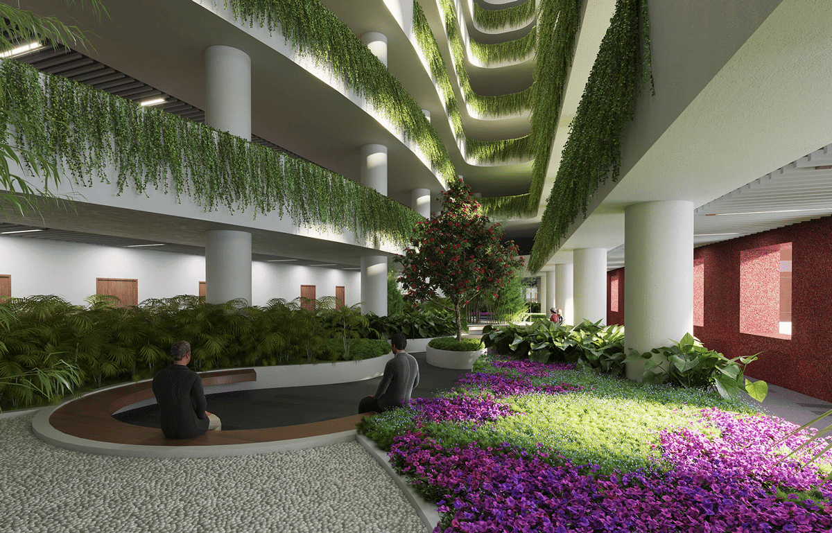 Landscaped interior at SDB
