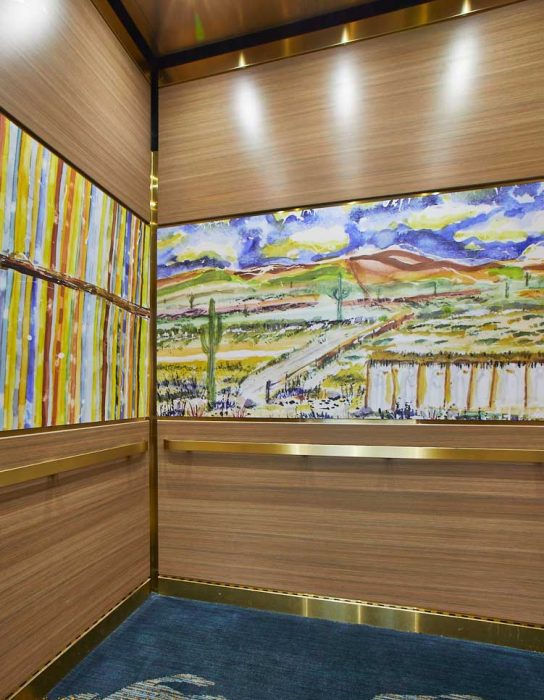Ascend cabs with Prestige Gold trim and Aspex panels