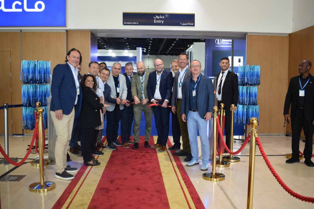 A ribbon-cutting ceremony