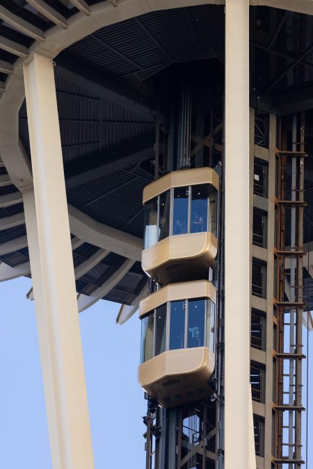 The first Skyliner elevator opened to the public
in May.