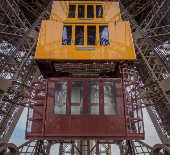 FREE TOURS OF EIFFEL TOWER’S ELEVATOR SYSTEM PART OF EVENT The historic elevator system is historic and innovative; image courtesy of La Tour Eiffel.