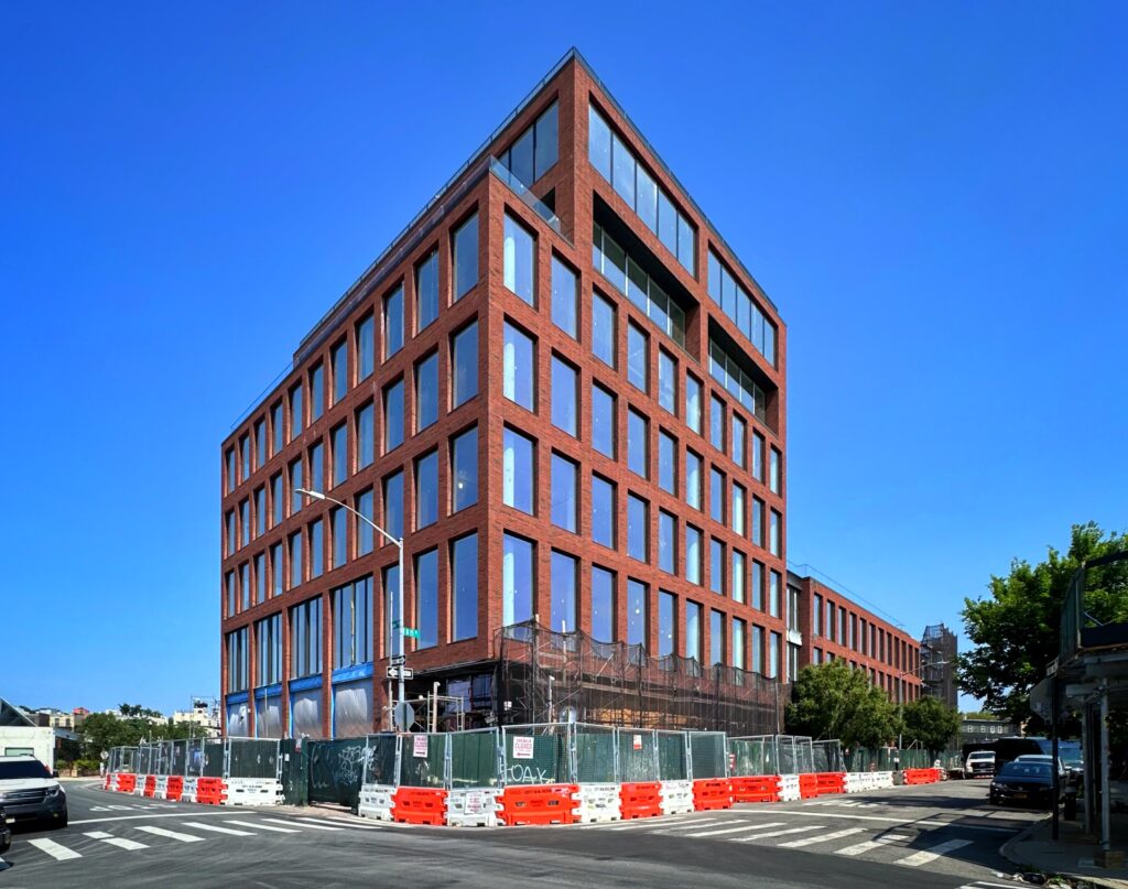 SKYLINE PROVIDES ELEVATOR FOR NEW BROOKLYN BUILDING 1 Wythe Avenue will be served by an MRL with a capacity of 3500 lb; photo by Michael Young for New York YIMBY.