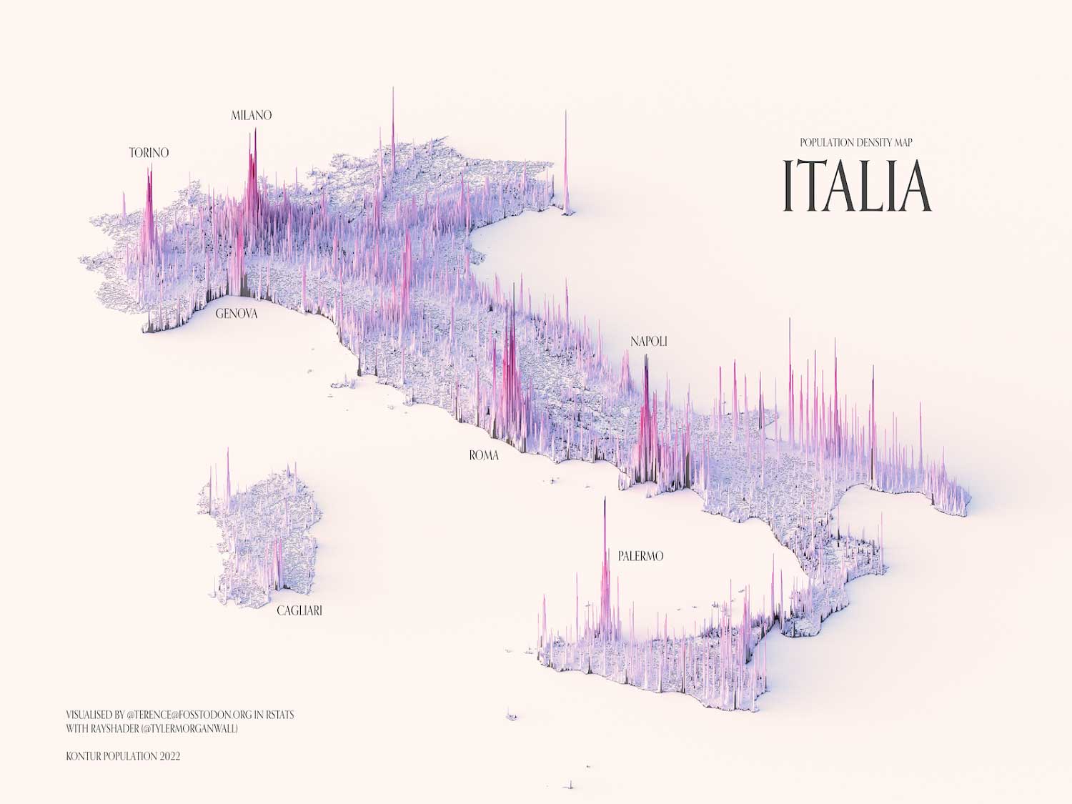 A Look at Population Density Patterns - Italy