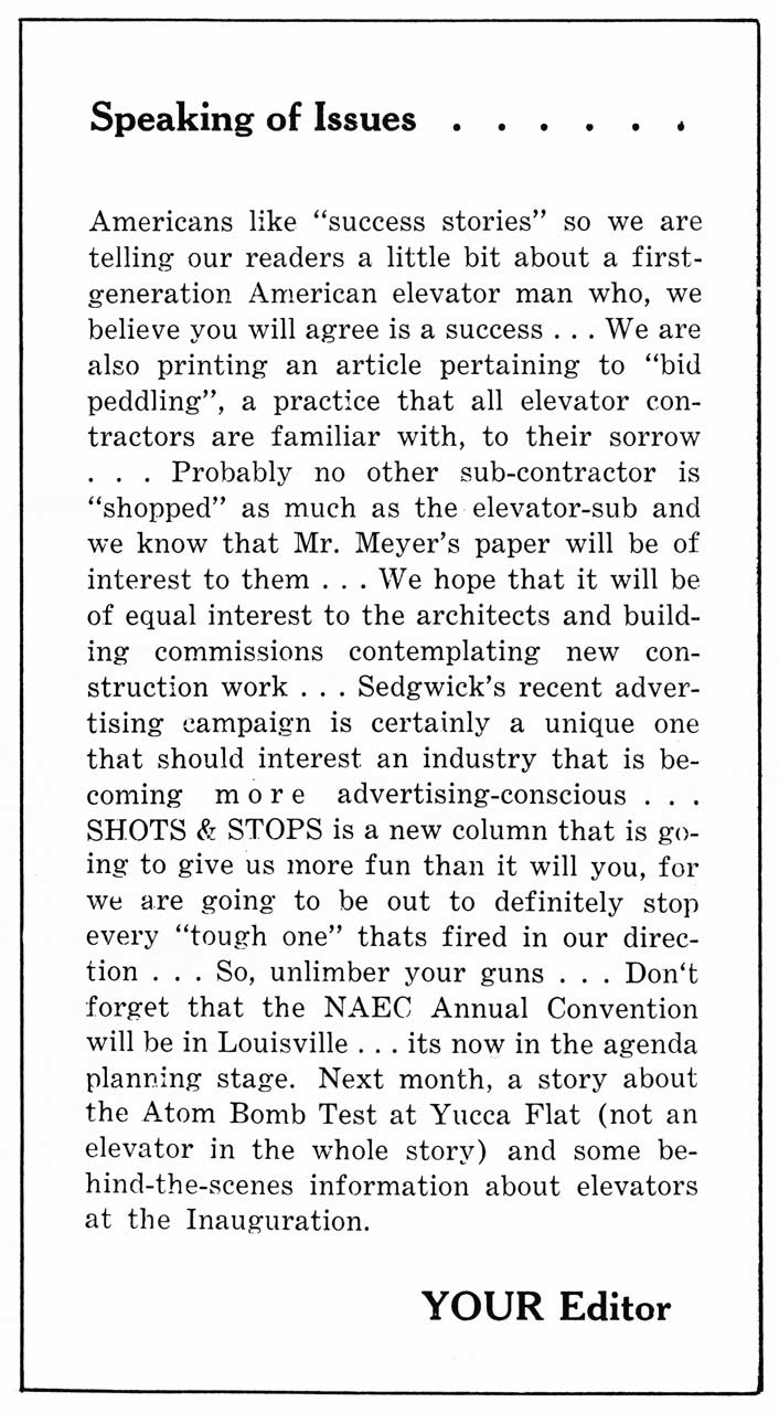 Elevator World Doğdu: 1953