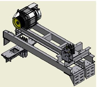Diseño de montaje del motor MRL y poleas