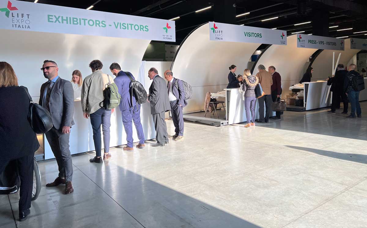 La prima Lift Expo Italia si è svolta a Milano, Italia - Area di registrazione