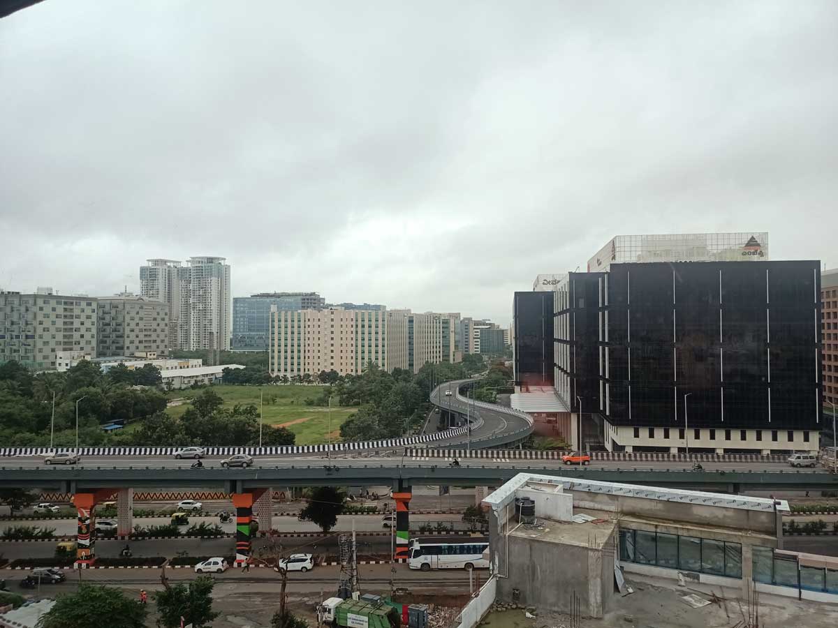 Vista da cidade de Bangalore a partir do oitavo andar.