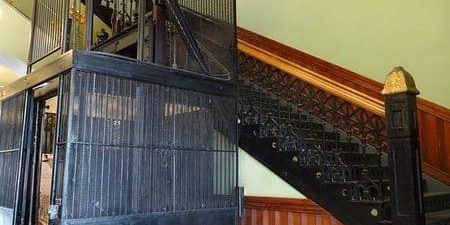 The vintage elevator in the Jasper County Courthouse; image courtesy of Tripadvisor®