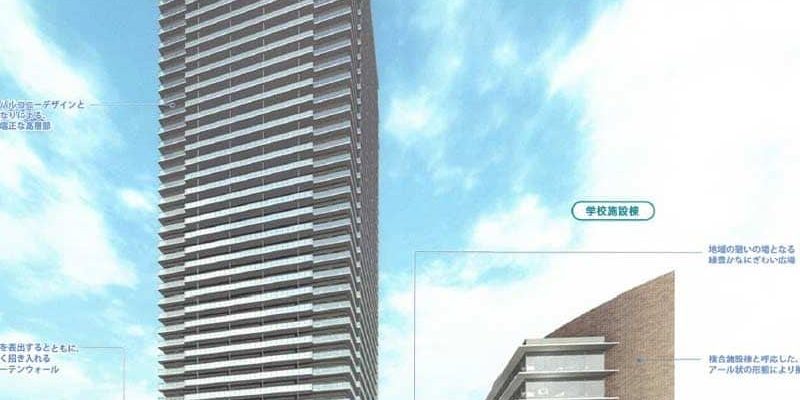Edificio di appartamenti di 39 piani in costruzione a Osaka