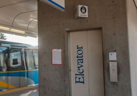 The circa-1985 elevators on SkyTrain’s Expo Line are being replaced with new KONE units; image courtesy of TransLink via X.  