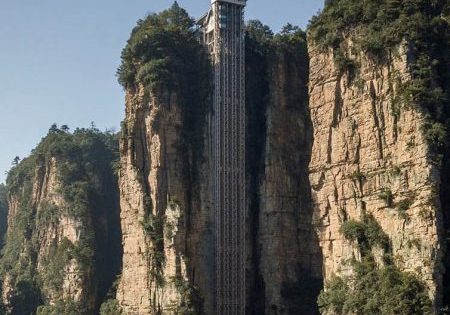 Bailong Elevator – Zhangjiajie National Forest, China; image courtesy of CNN