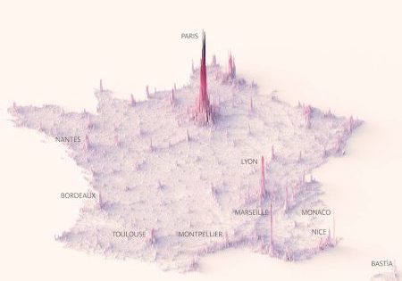 A Look at Population Density Patterns - France