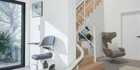 The Flow X curved stairlift will be among products featured; image courtesy of Access. 