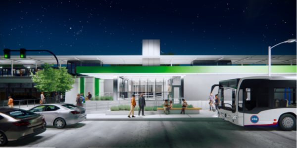 ACCESSIBILITY RENOVATIONS UNDERWAY AT CTA STATION Rendering of the completed CTA Austin Green Line station; image courtesy of CTA