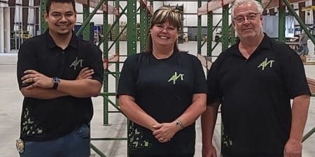 (l-r) are AVT Beckett Elevators’ Francisco Villatoro, plant manager; Barb Buchanan, president; and Darren Sullivan, principal; photo courtesy of AVT Beckett via The Highland County Press.