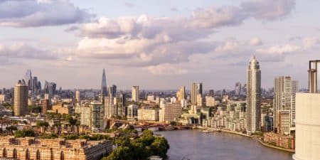 Lift 109 at Battersea Power Station boasts panoramic views over London; image courtesy of Lift 109. 