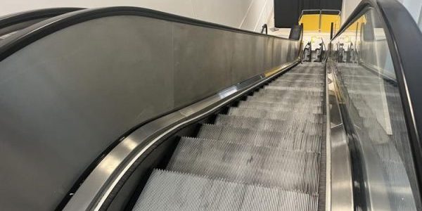 The view from the top of the non-functioning escalator inside the Ocean City convention center on 40th Street; image courtesy of Mallory Panuska Ames/Ocean City Today