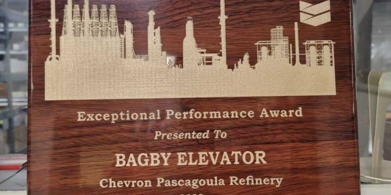 Bagby Elevator Wins Performance Award from Chevron Bagby Elevator Wins Performance Award from Chevron