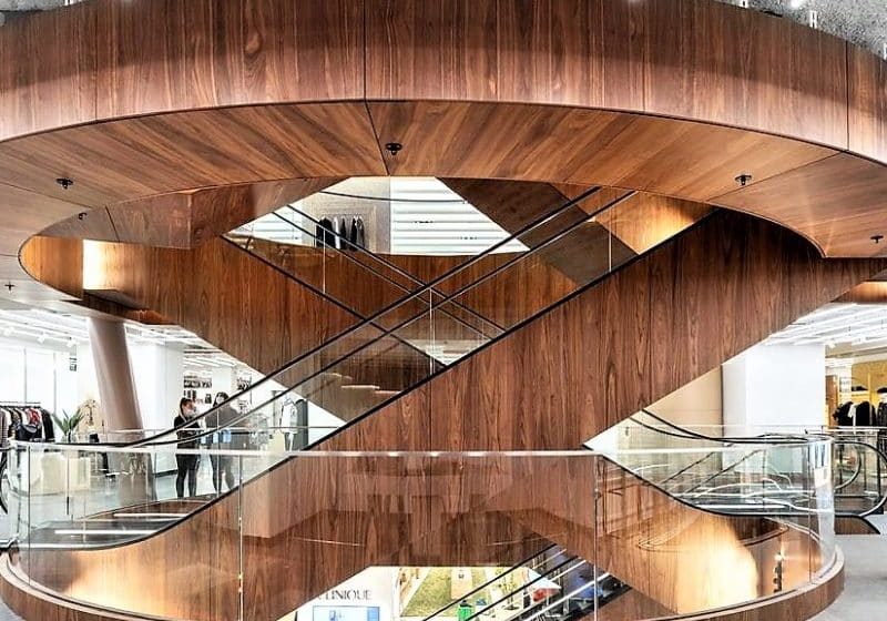 Berlin Renovation Features Wood-Encased Escalators