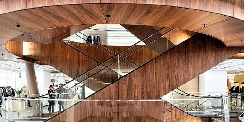 Berlin Renovation Features Wood-Encased Escalators