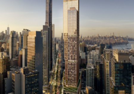 TenBerke Architects designed the proposed supertall; image via New York YIMBY. 