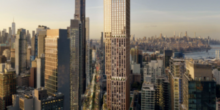 صممت شركة TenBerke Architects المبنى الشاهق المقترح؛ الصورة عبر موقع نيويورك YIMBY.