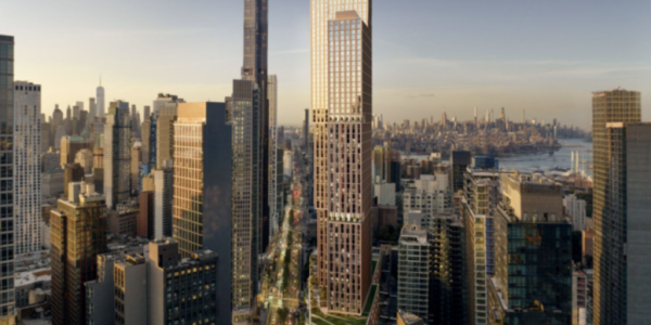 TenBerke Architects designed the proposed supertall; image via New York YIMBY. 