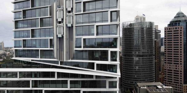 Double-deck elevators at Quay Quarter Tower; photo courtesy of Schindler