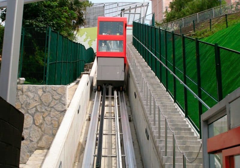 Compact-Guide-Rail-System-on-Inclined-Elevator-in-Spain