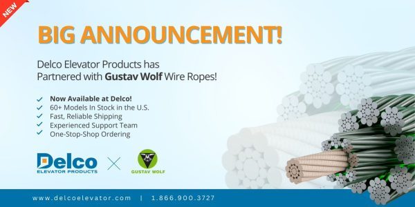 DELCO ELEVATOR PRODUCTS PARTNERS WITH GUSTAV WOLF