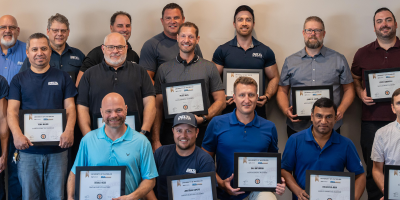 Delta Elevator staff with their certificates of completion; image courtesy of University of Waterloo