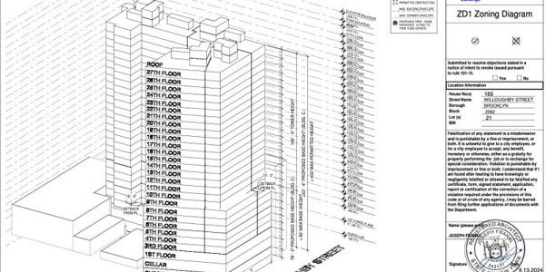 This image shows a J-shaped massing; image courtesy of NYC Department of Buildings.