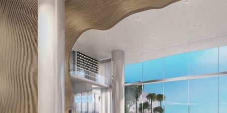 Turnberry Ocean Club in Sunny Isles Beach, Florida, features residences that have private direct-entry elevators and individual security systems; image courtesy of Swedroe Architects. 