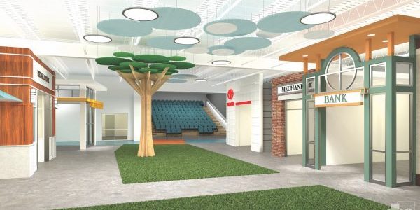A look inside the new Perdue Hensen Junior Achievement Center; image courtesy of Davis Bowen &amp; Friedel, Inc. 