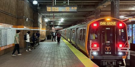 The MBTA Tufts Medical Center station; photo by IliketrainsR211T for Wikipedia 