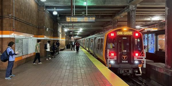 The MBTA Tufts Medical Center station; photo by IliketrainsR211T for Wikipedia 