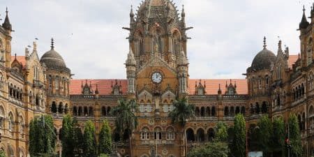 Façade of the Chhatrapati-Shivaji terminus in Mumbai; photo by Sailko for Wikipedia