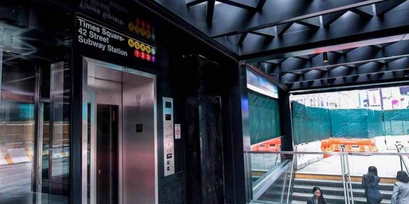 Elevator by Mid-American for New Times Square Subway Entrance