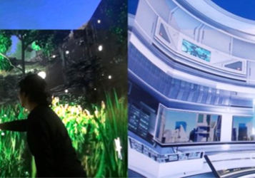 Fujitec’s immersive elevator with images and music; image courtesy of Fujitec