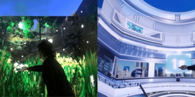 Fujitec’s immersive elevator with images and music; image courtesy of Fujitec