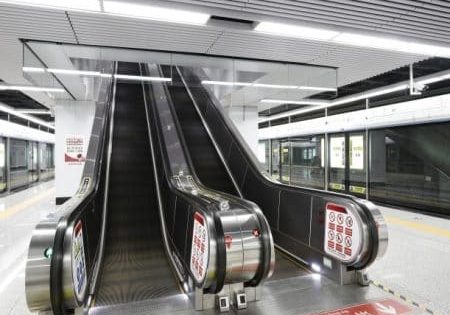 Escalator installed at Shengyang Metro Line 9; image courtesy of Fujitec