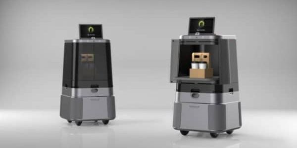 The DAL-e Delivery robot features intelligent steering and braking, as well as a 11.6-in. tablet-shaped display to show service status information; images courtesy of Hyundai/Kia.