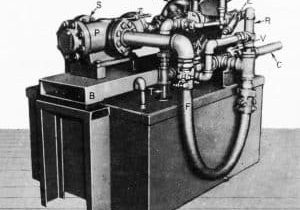 Figure 4: “Globe Hoist Passenger Elevator Power Unit” from “Oil-Powered Units Ensure Reliability of Modern Electric-Hydraulic Elevators, Lifts” (EW, March 1955) by Annett