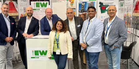 Members of the EW and EW India team and friends at the EW India booth at interlift