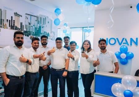 Team members celebrate the inauguration of the new office; image courtesy of Inovance. 