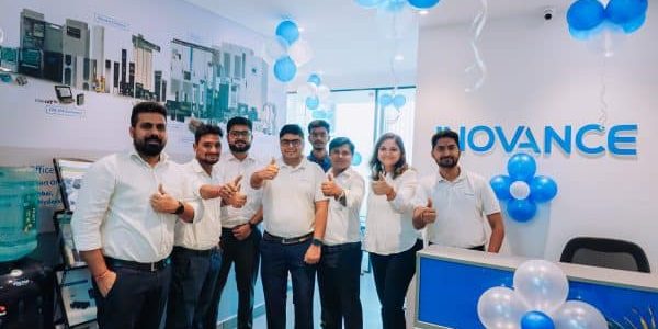 Team members celebrate the inauguration of the new office; image courtesy of Inovance. 