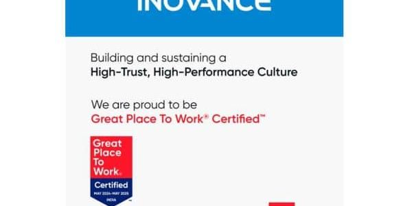 INOVANCE TECHNOLOGY INDIA AGAIN A “GREAT PLACE TO WORK”